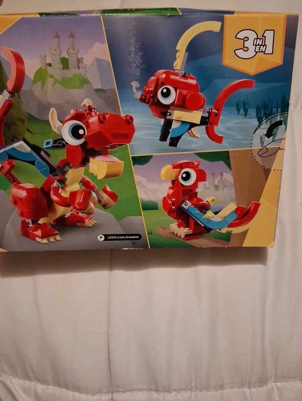 LEGO Creator 3-in-1 Red Dragon set 31145. New in packaging. Box has a sticker o